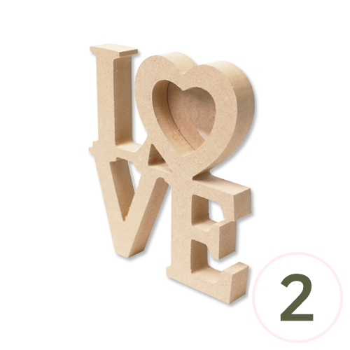 MDF LOVE사진액자 PVC포함 두께2cm 16x17.5cm 2개입