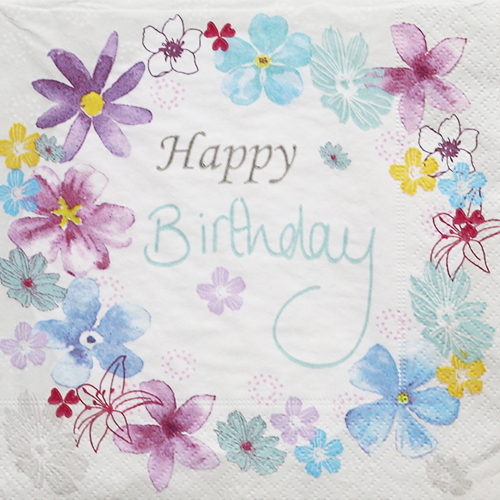 냅킨아트 200433 Birthday flowers 냅킨20매 33x33cm 0120