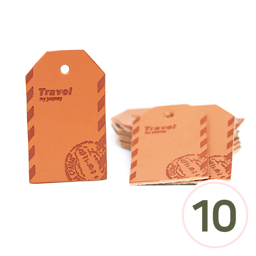 가죽태그 NO13 Travel 30x50mm 10개입