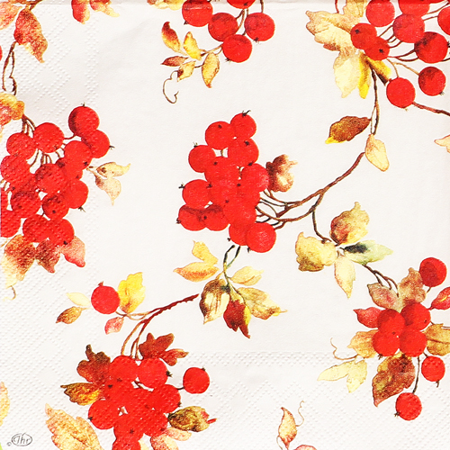 냅킨아트 L746266 RED BERRIES linen 냅킨20매 33x33cm 1129