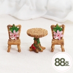 장식소품 88호 통나무원형식탁 의자2개 3x2.3cm 2x4cm 1세트입