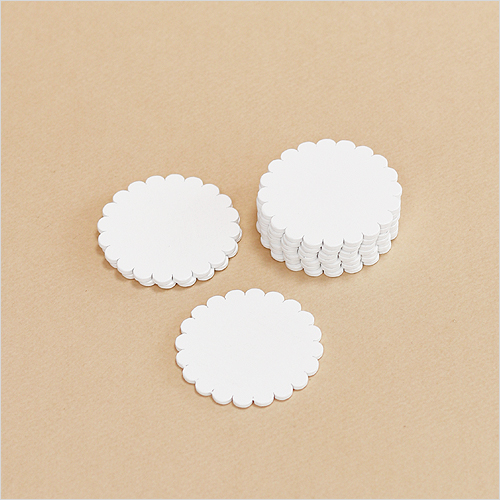 10개입 SB-243 우드 장식 하양 꽃 55mm