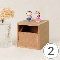 MDF 오픈 1칸서랍 8.7x8.7x8cm 두께 6mm 2개입