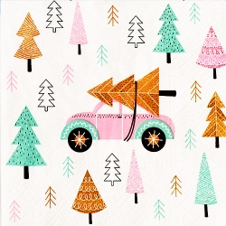 냅킨아트 SDL014104 Christmas Car pink 냅킨20매 33x33cm 2091