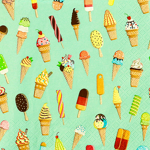 냅킨아트 SLOG034001 Colorful Ice Cream 냅킨20매 33x33cm 2061