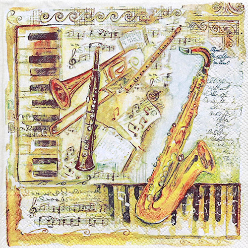 냅킨아트 13308915 Musical Instruments 냅킨20매 33x33cm 2216