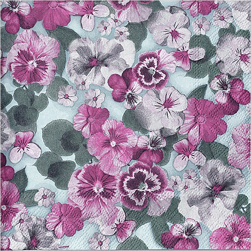 냅킨아트 13311571 Pansy All Over White 냅킨20매 33x33cm 2296