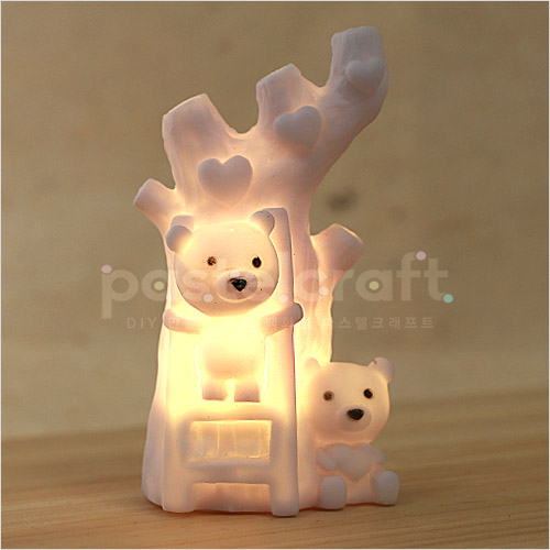 LED 곰돌이 나무등 노랑등 5.5x10.5cm