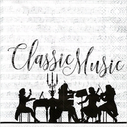 냅킨아트 L779495 CLASSIC MUSIC white silver 냅킨20매 33x33cm 2539