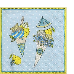 냅킨아트 100666 Ice cream cones 냅킨20매 25x25cm 2553