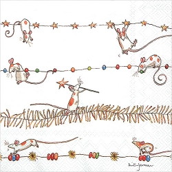 냅킨아트 L791100 MICE GARLAND 냅킨20매 33x33cm 2734