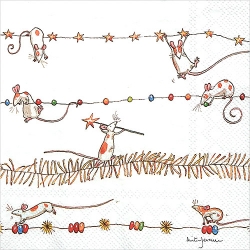 냅킨아트 L791100 MICE GARLAND 냅킨20매 33x33cm 2734