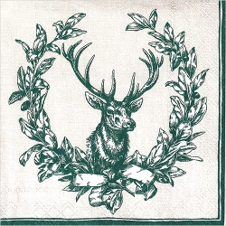 냅킨아트 L584420 COUNTRY DEER green 냅킨20매 33x33cm 2753