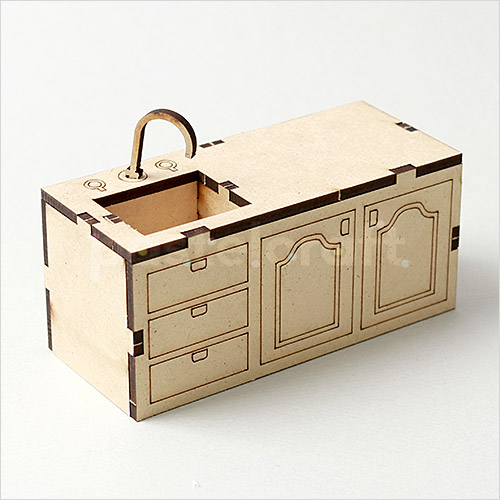 2개입 미니어처 DIY 1호 싱크대 10.7x4.7x4.8cm