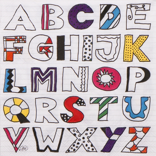 냅킨아트 L867494 Alphabet ABC White Blue 냅킨20매 33x33cm