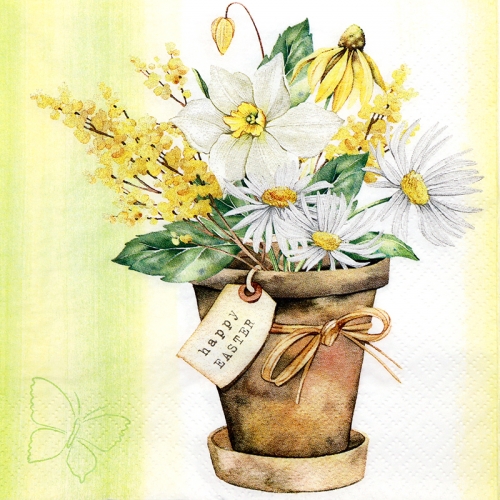 냅킨아트 384001 Happy Easter Bouquet in Pot 냅킨20매 33x33cm