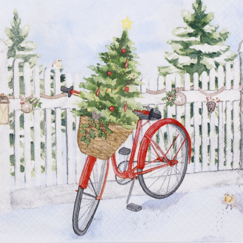 냅킨아트 611925 Christmas bike 냅킨20매 33x33cm