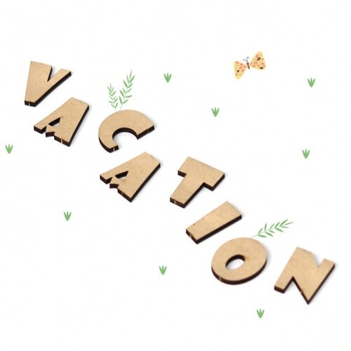 우드 글씨 영어 EL-033 VACATION 2호 3x15.5cm 5개입