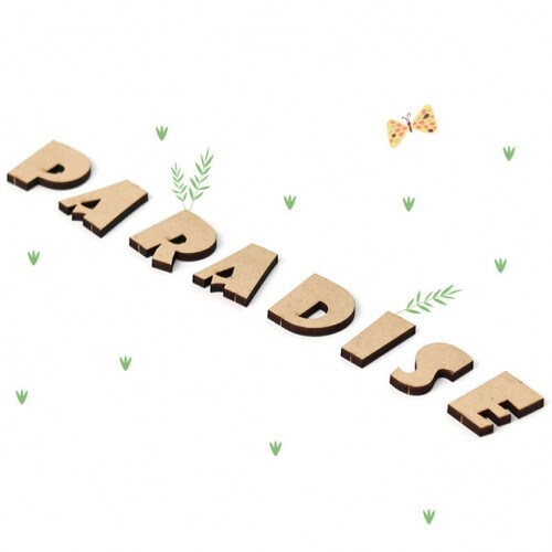 우드 글씨 영어 EL-36 PARADISE 2호 3x15cm 5개입