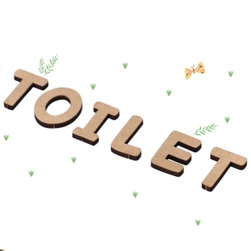 우드 글씨 영어 EL-43 TOILET 1호 3x11.1cm 5개입