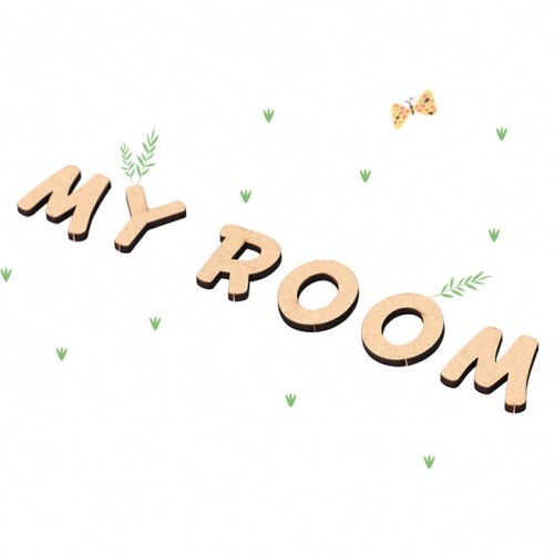 우드 글씨 영어 EL-47 MY ROOM 1호 3x15.2cm 5개입