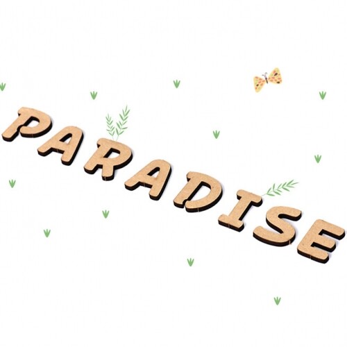 우드 글씨 영어 EL-49 PARADISE 1호 3x16.8cm 5개입