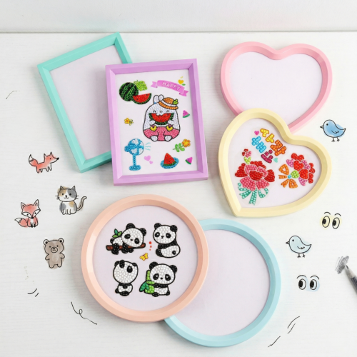 보석십자수 파스텔 프레임 무지 액자 4개입