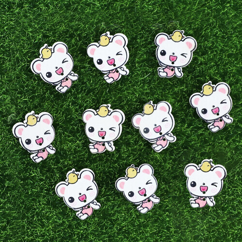 SB-185 우드장식 핑크고양이 26x29mm 30개입