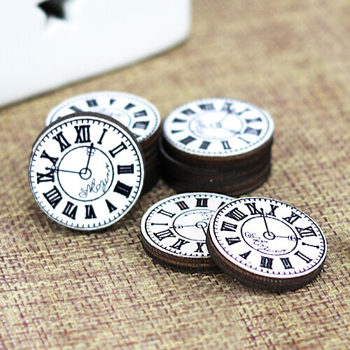 SB-223 우드데코 하양 벽시계 24x24x4mm 30개입