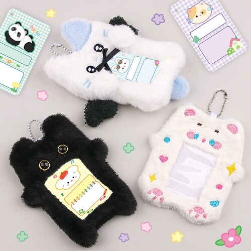 복슬 고양이 곰 인형 포카 홀더 네임택 이름표