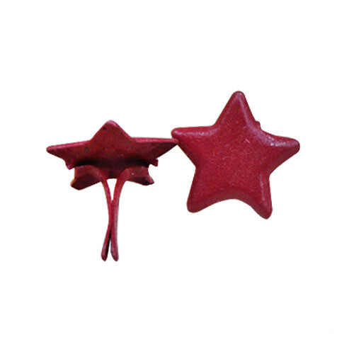 별 모양 브로치 단추 빨강 20개입 1.5cm