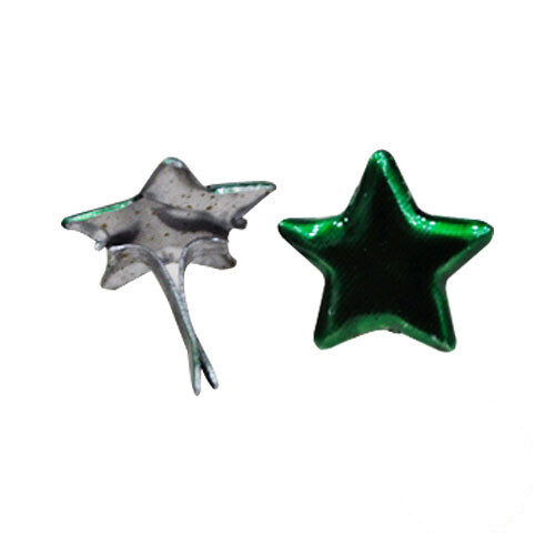 별 모양 브로치 단추 초록 20개입 1.5cm
