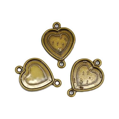 양면 장식고리 3호 하트 소 4.2x3cm 10개입