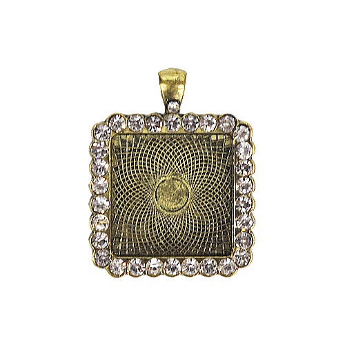 보석펜던트 7호 사각 황동색 3.5x4.5cm 2개입