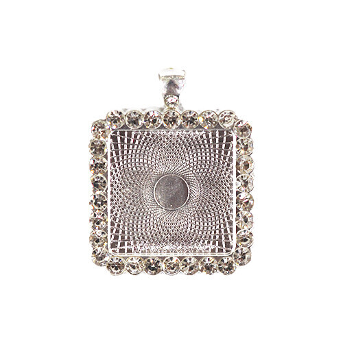 보석펜던트 5호 사각 실버 3.5x4.5cm 2개입