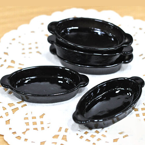 미니어처 소품 오븐그릇 검정 41x7mm 5개입