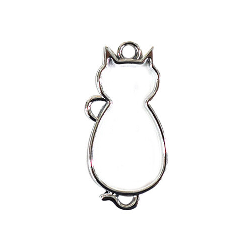 RSF-11 레진아트 큐티 고양이 프레임 실버 1.9x3.8cm 5개입