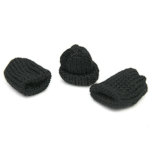 뜨개질 모자 검정 3.5x4cm 10개입