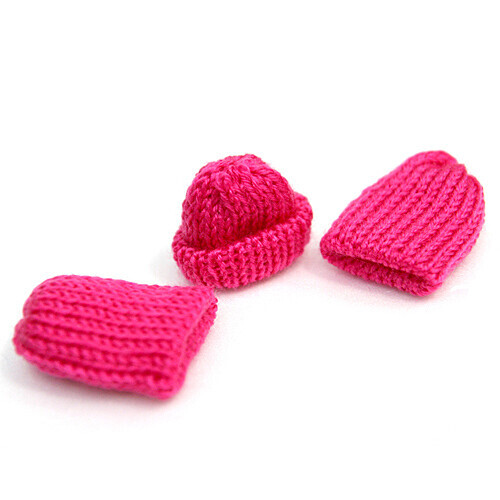 뜨개질 모자 핫핑크 3.5x4cm 10개입