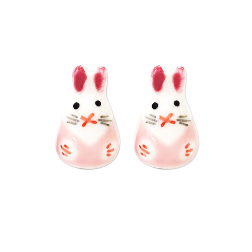 도자기 토끼 2호 핑크 15x23mm 2개입