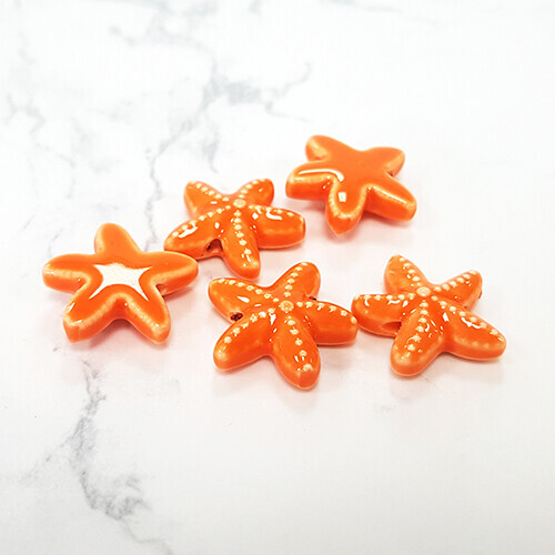 도자기 불가사리 주황 20x20mm 5개입