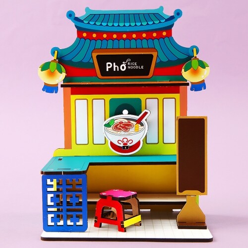 인쇄 우드 DIY 미니어처 베트남 쌀국수 만들기 놀이