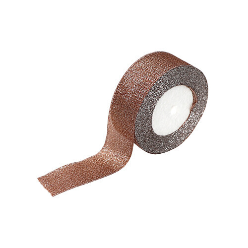 반짝이 리본 38mm 밤색 25Y