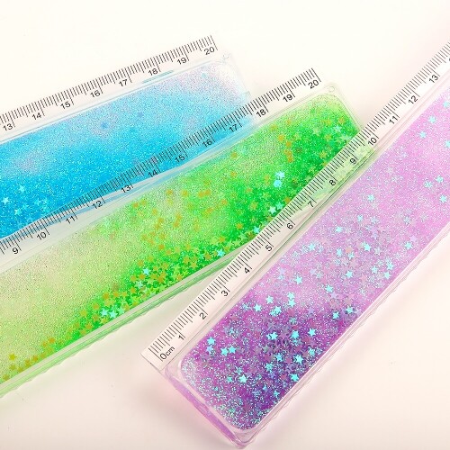 한정 판매 심플 글리터 쉐이커 아크릴 자 20cm 1개입