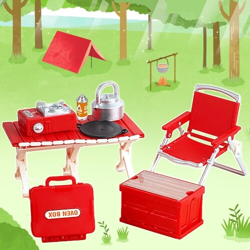미니어처 캠핑 테이블 의자 세트 1세트