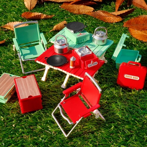 미니어처 캠핑 테이블 의자 세트 1세트