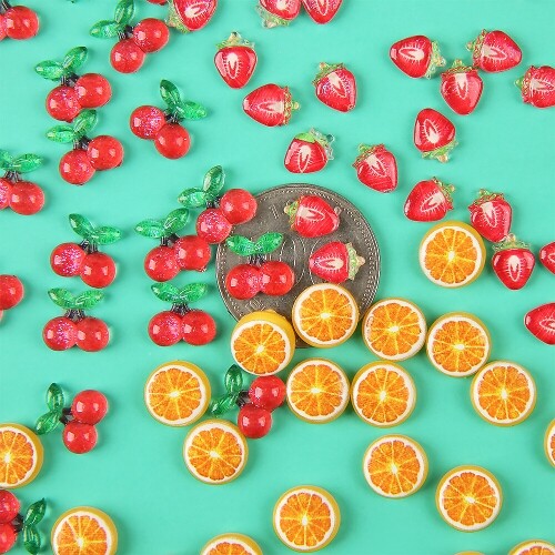 약50개입 레진 아트 상큼 과일 파츠