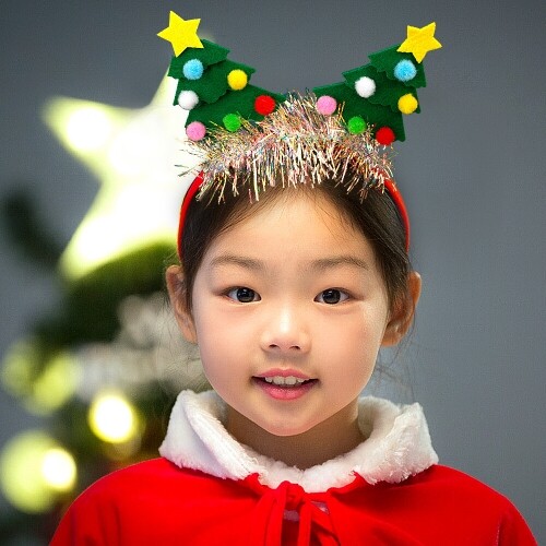 펠트 스팽글 크리스마스 반짝 머리띠