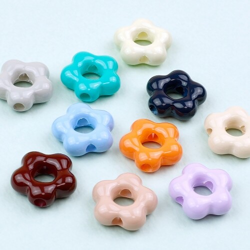 10개입 칼라 도넛 플라워 비즈