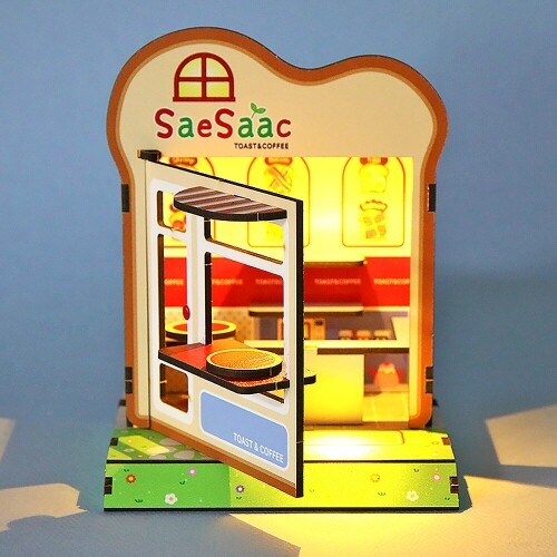 인쇄 우드 DIY 미니어처 새싹 토스트 가게 만들기